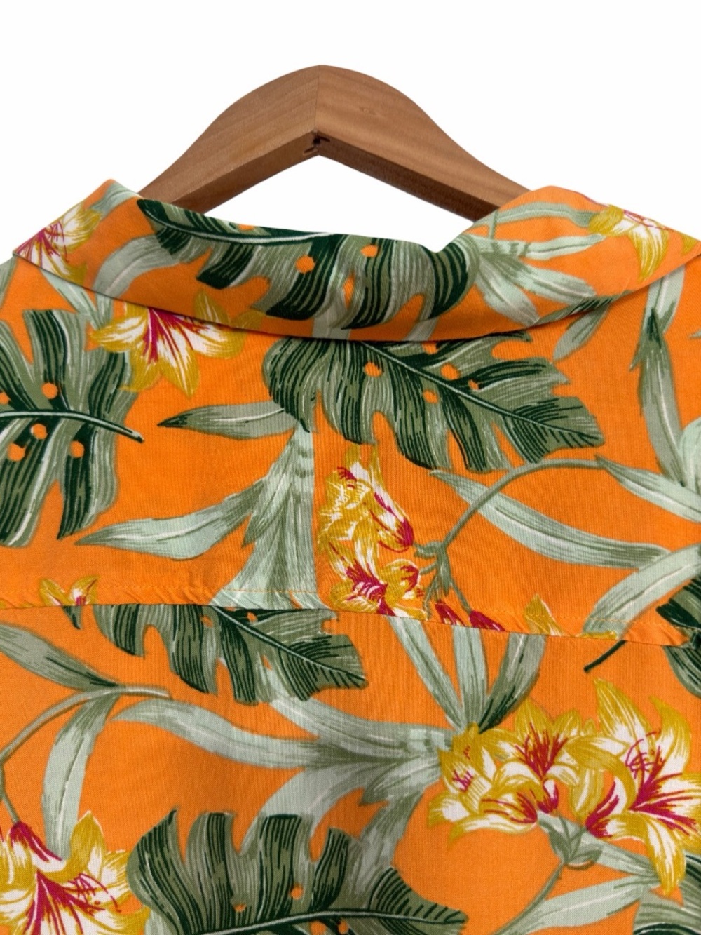 Caribbean Joe Orange Tropical Hawaiian Aloha Button-Up Shirt Men’s Large - Picture 4 of 6